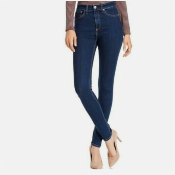 Rag & Bone Blue Nina High Rise Skinny Jeans - Picture 1 of 11